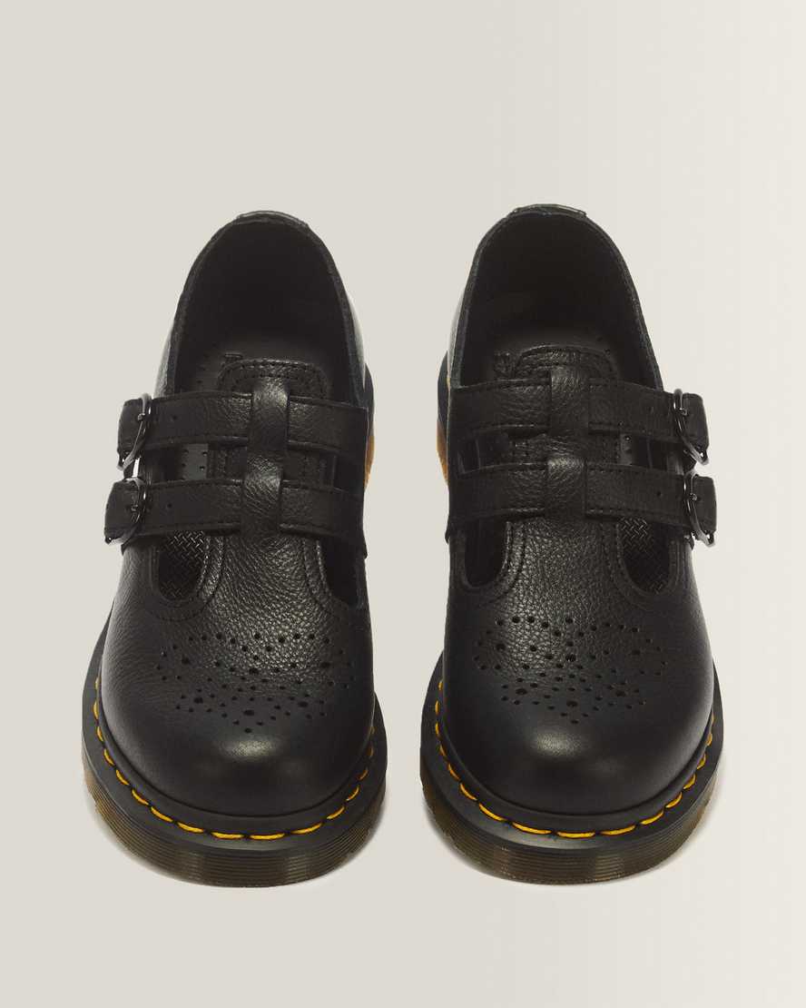 8065 Virginia Leather Mary Jane Shoes — Black