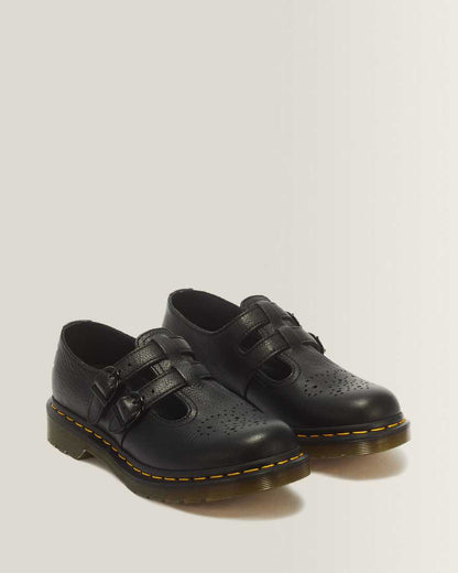 8065 Virginia Leather Mary Jane Shoes — Black