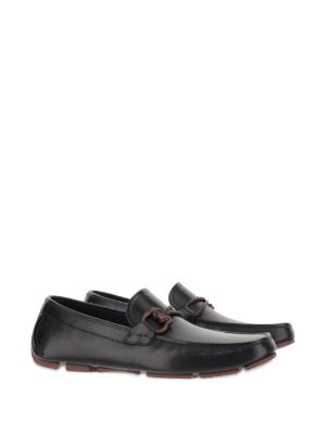Ferragamo Gancini-detail leather loafers