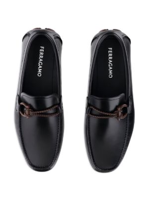 Ferragamo Gancini-detail leather loafers