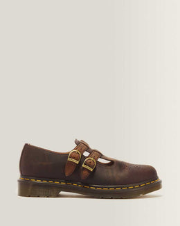 8065 Crazy Horse Leather Mary Jane Shoes — Dark Brown
