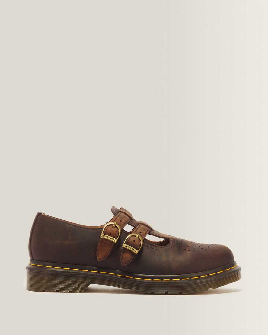 8065 Crazy Horse Leather Mary Jane Shoes — Dark Brown