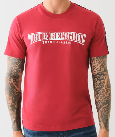 ARCHED LOGO TAPE TRIM TEE