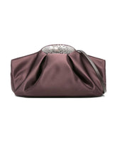 Purple Silk Crystal Pleated Bag