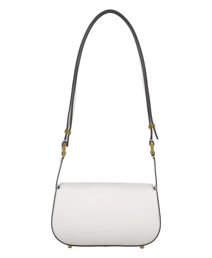 Leather Shoulder Bag with Flap Closure