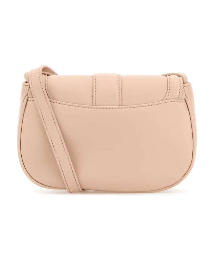 Pastel Pink Leather Mini Satchel Crossbody