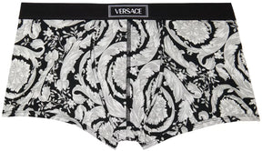 Versace Underwear Gray & Black Printed Graphic Pattern Boxers