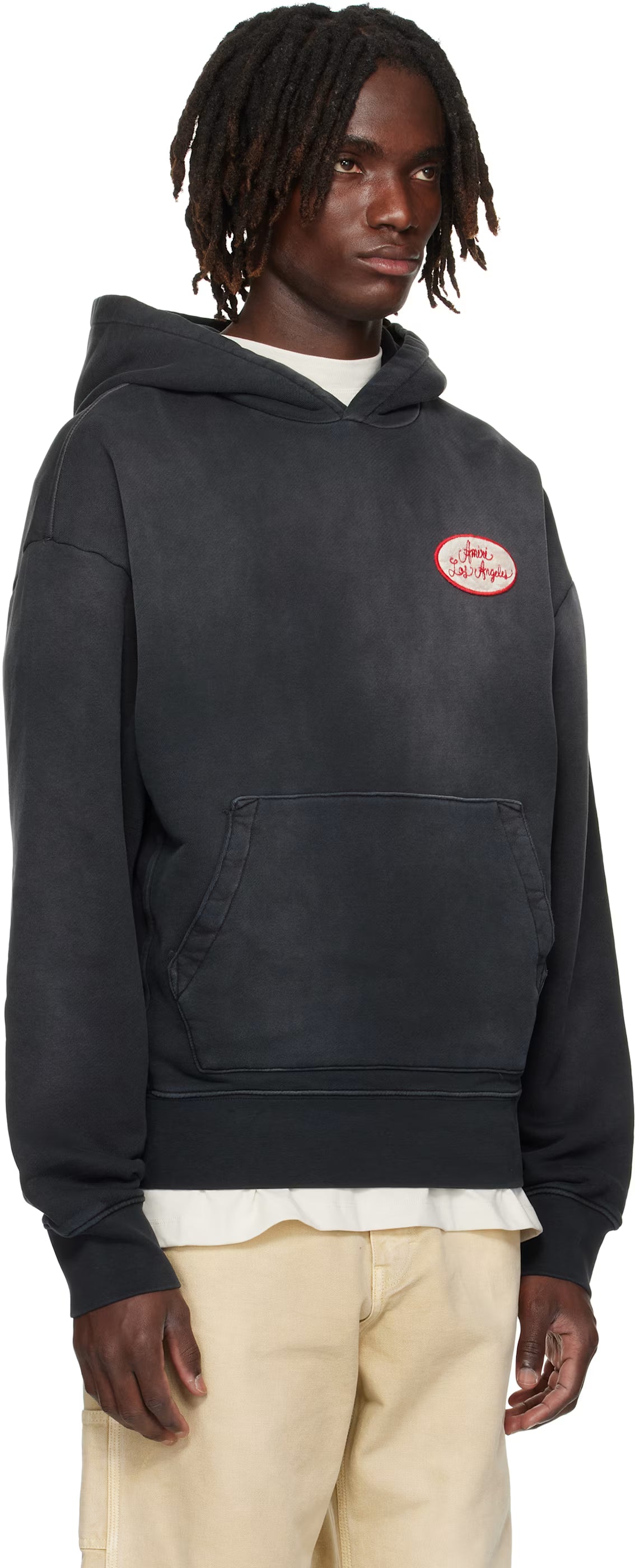 Black Station Patch Oversized Hoodie