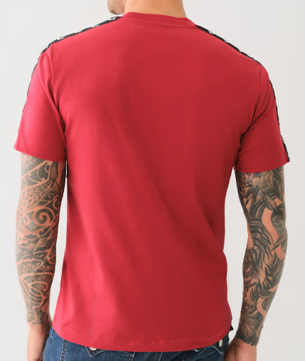 ARCHED LOGO TAPE TRIM TEE