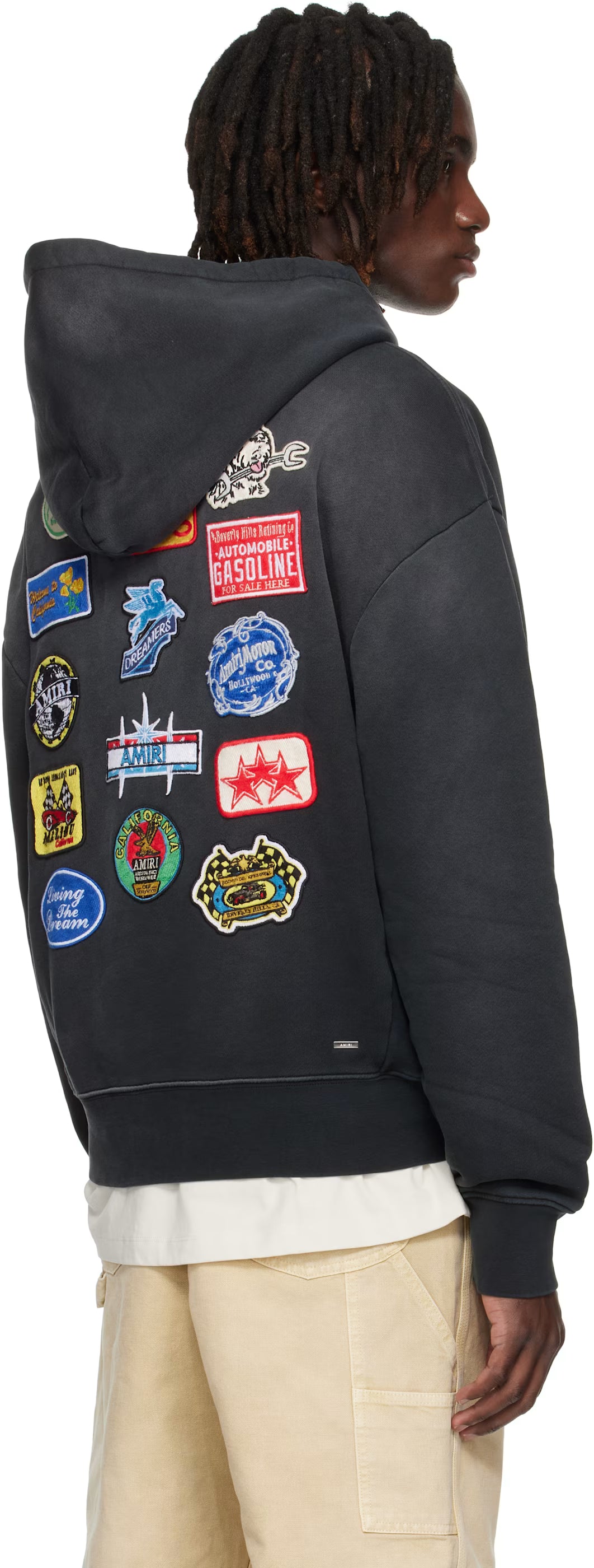 Black Station Patch Oversized Hoodie