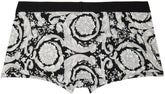 Versace Underwear Gray & Black Printed Graphic Pattern Boxers