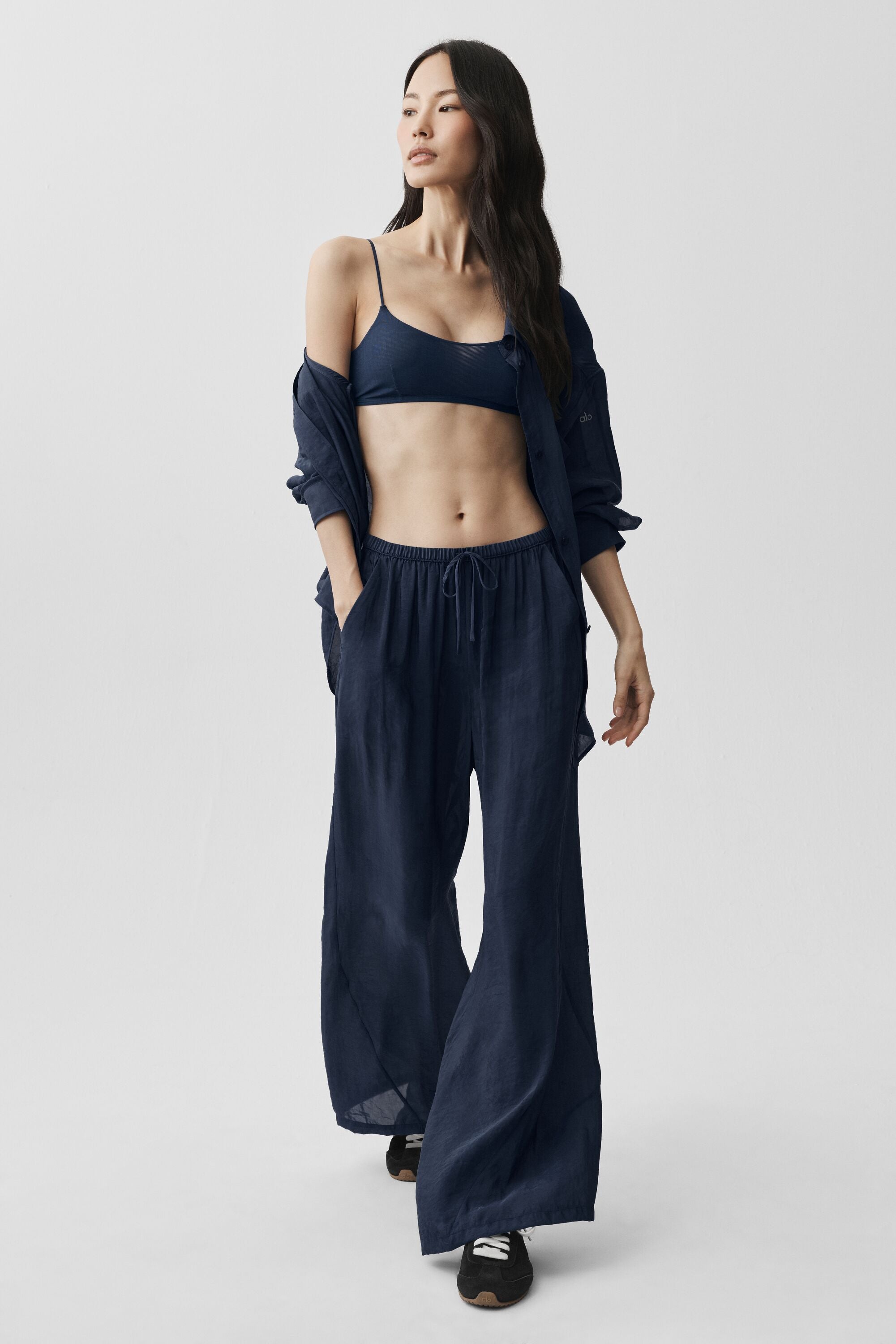 Semi-Sheer Golden Hour High-Waist Straight Leg Pant