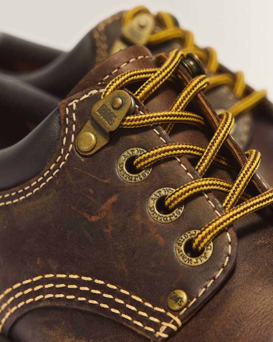 8053 Arc Crazy Horse Leather Platform Casual Shoes — Dark Brown