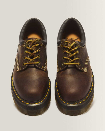 8053 Arc Crazy Horse Leather Platform Casual Shoes — Dark Brown