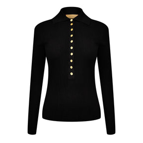 Women's Viscose Fine Rib Polo Shirt