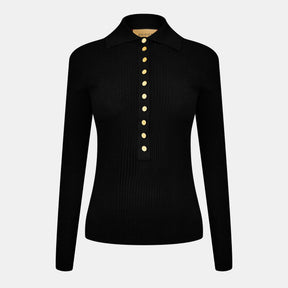 Women's Viscose Fine Rib Polo Shirt