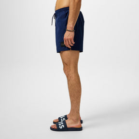 Men's Luc Badge Swim Shorts, Comfortable Elasticated Waist