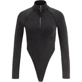 X Bella Poarch Zip-Neck Bodysuit