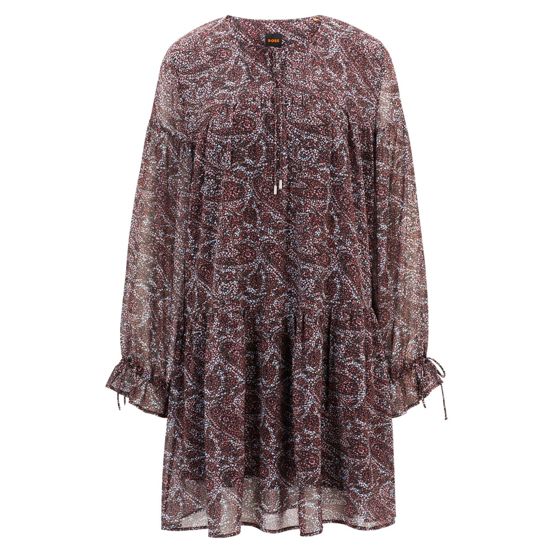 Women's Dress, Tiered Construction, Sheer Sleeves