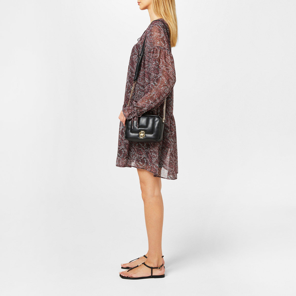 Women's Dress, Tiered Construction, Sheer Sleeves