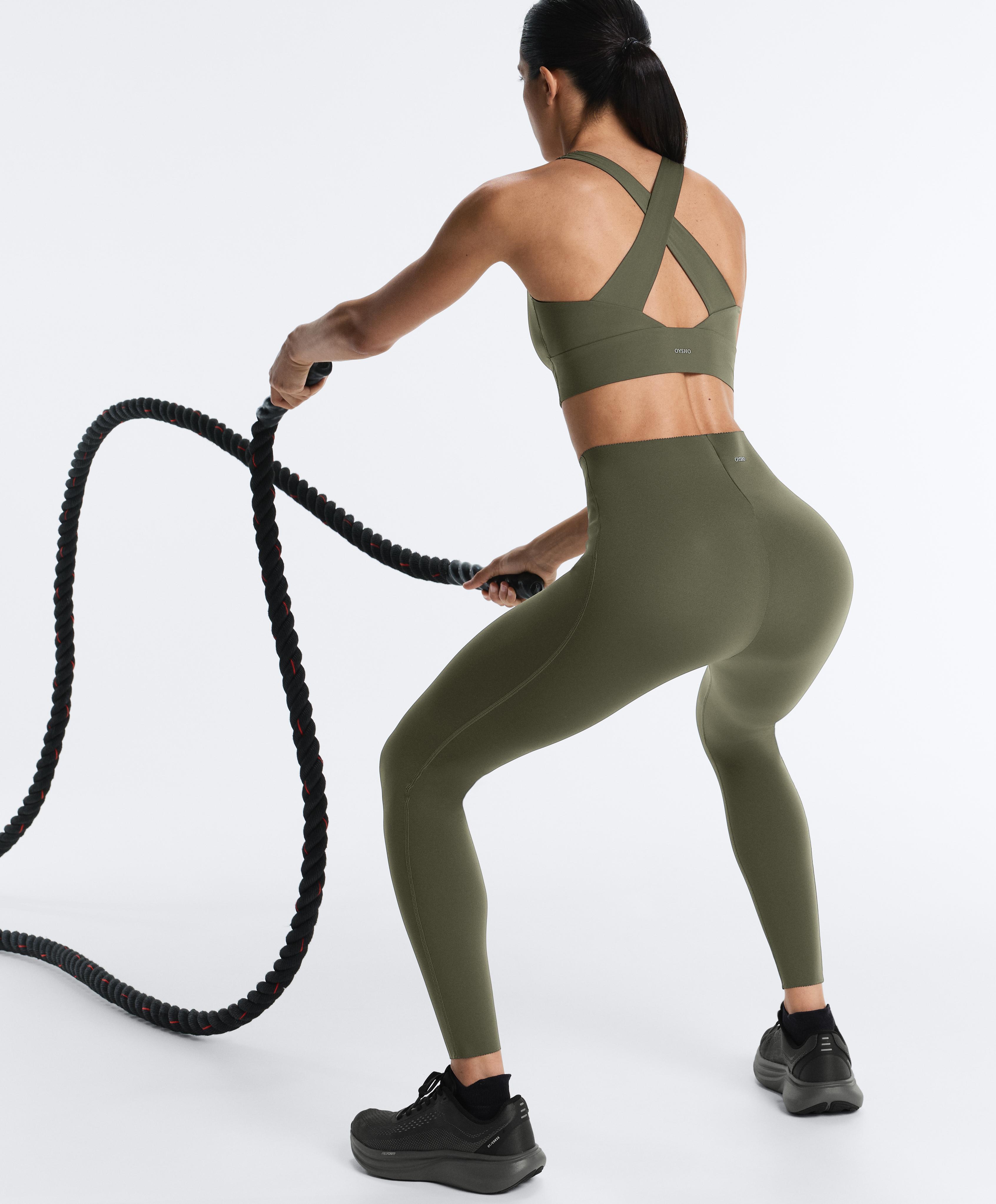 High-rise Compressive core-control ankle-length leggings