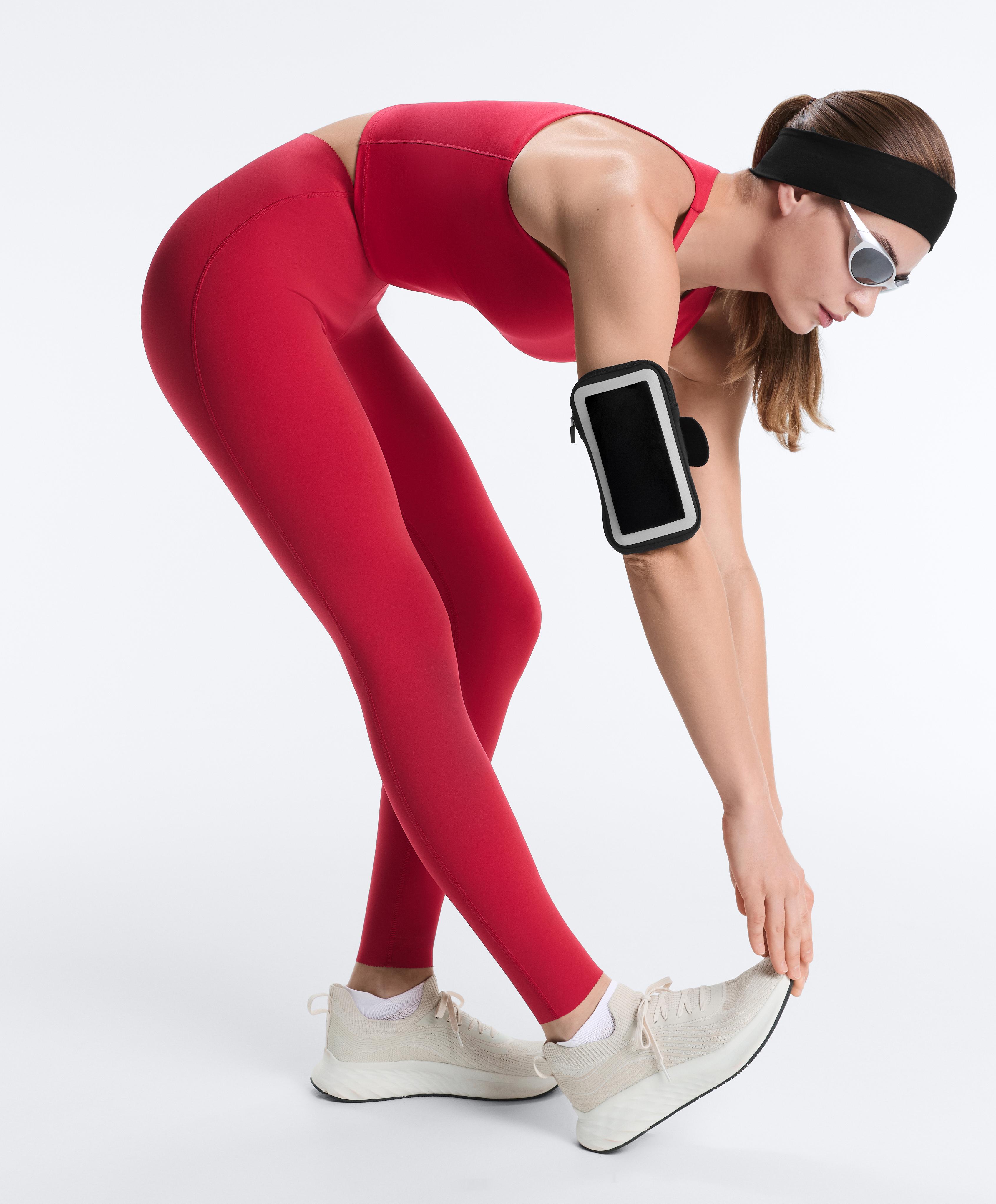 High-rise Compressive core-control ankle-length leggings