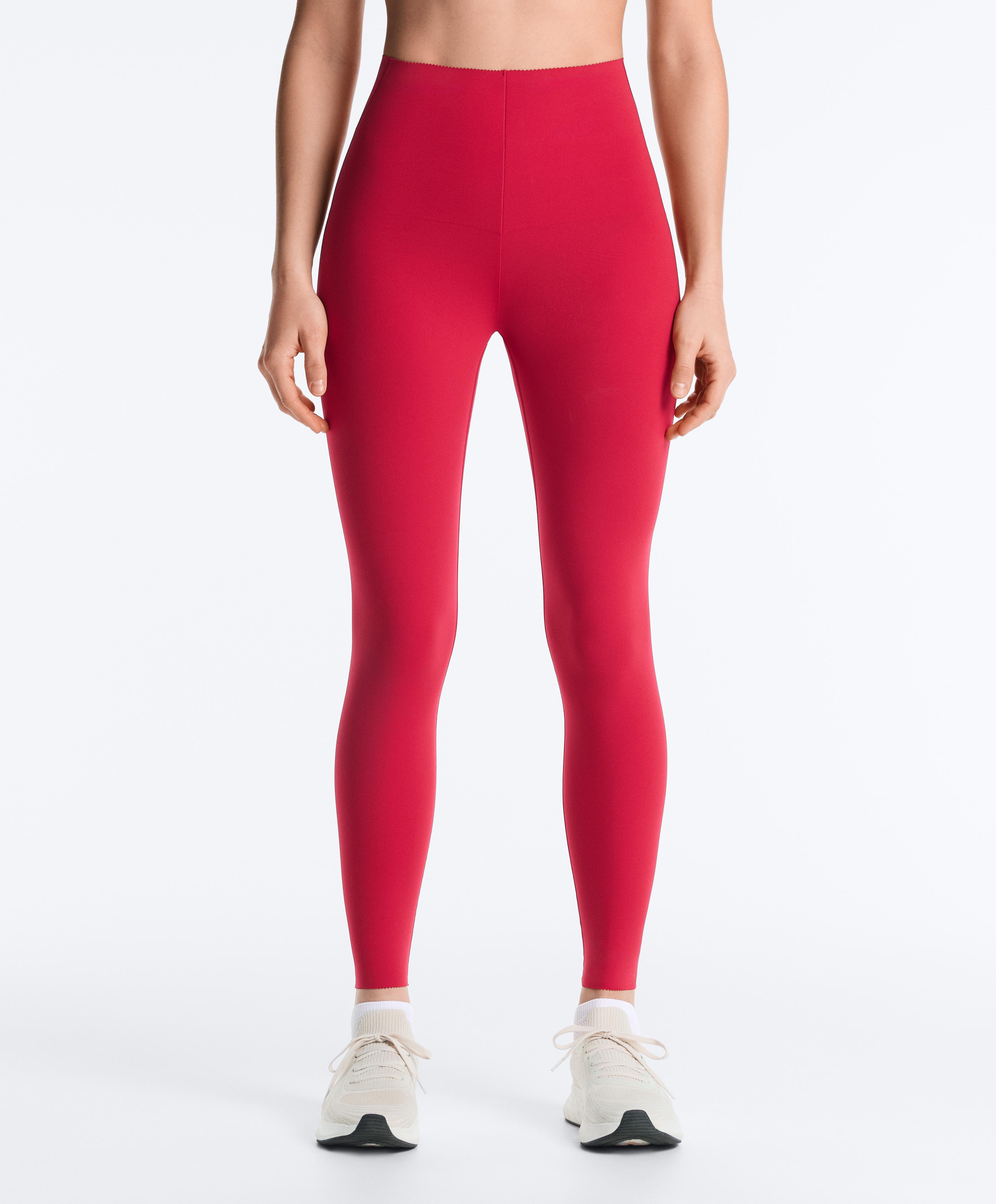 High-rise Compressive core-control ankle-length leggings