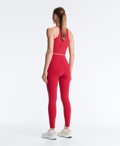 High-rise Compressive core-control ankle-length leggings