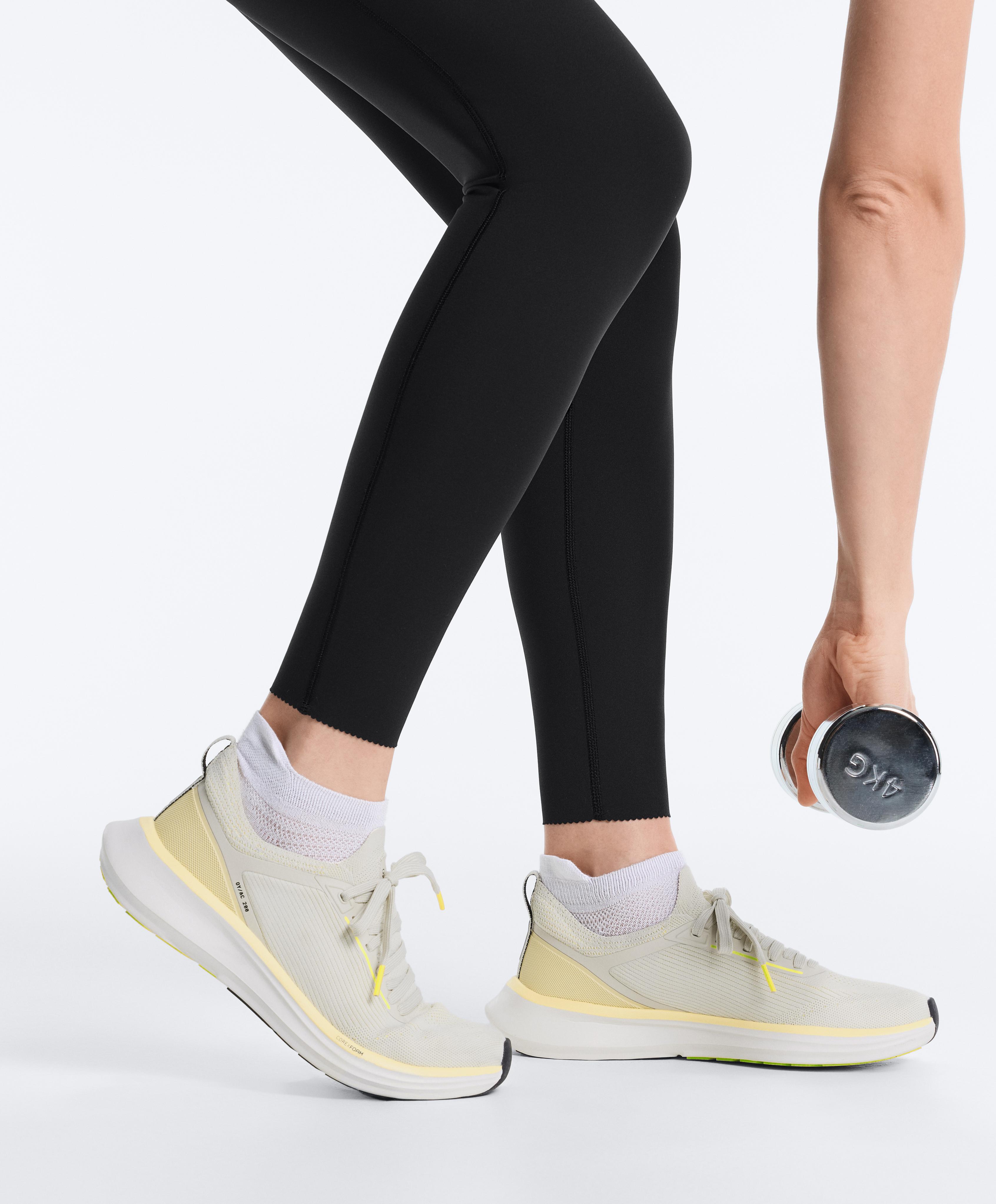 High-rise Compressive core-control ankle-length leggings