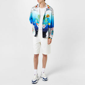 Blue Sky Printed Silk Twill Shirt