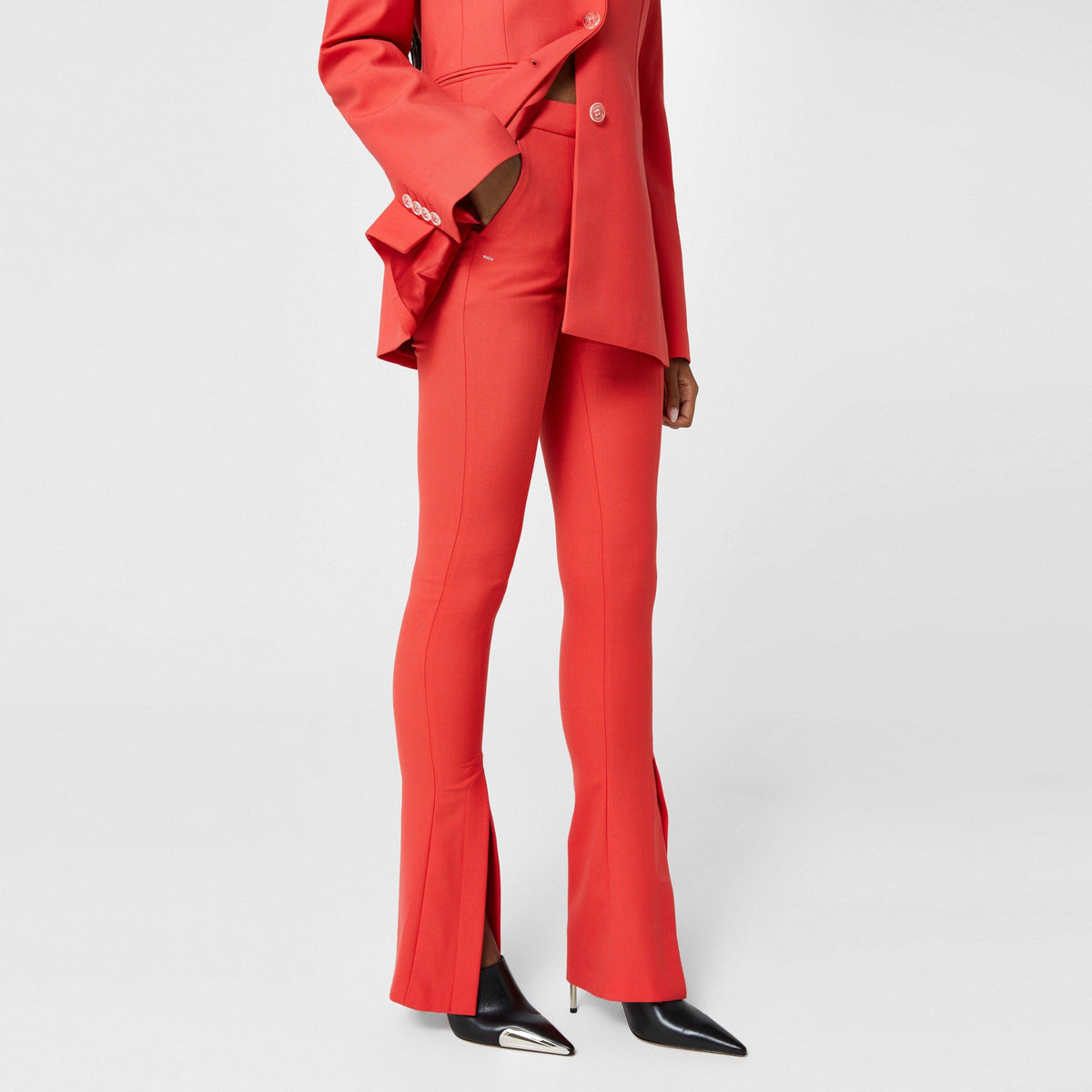 Split Hem Flared Trousers