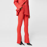 Women's Split Hem Flared Trousers, Bold Red