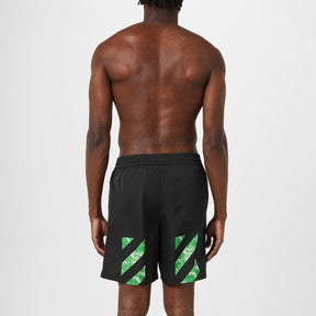 Diagonal Stripe Swim Shorts