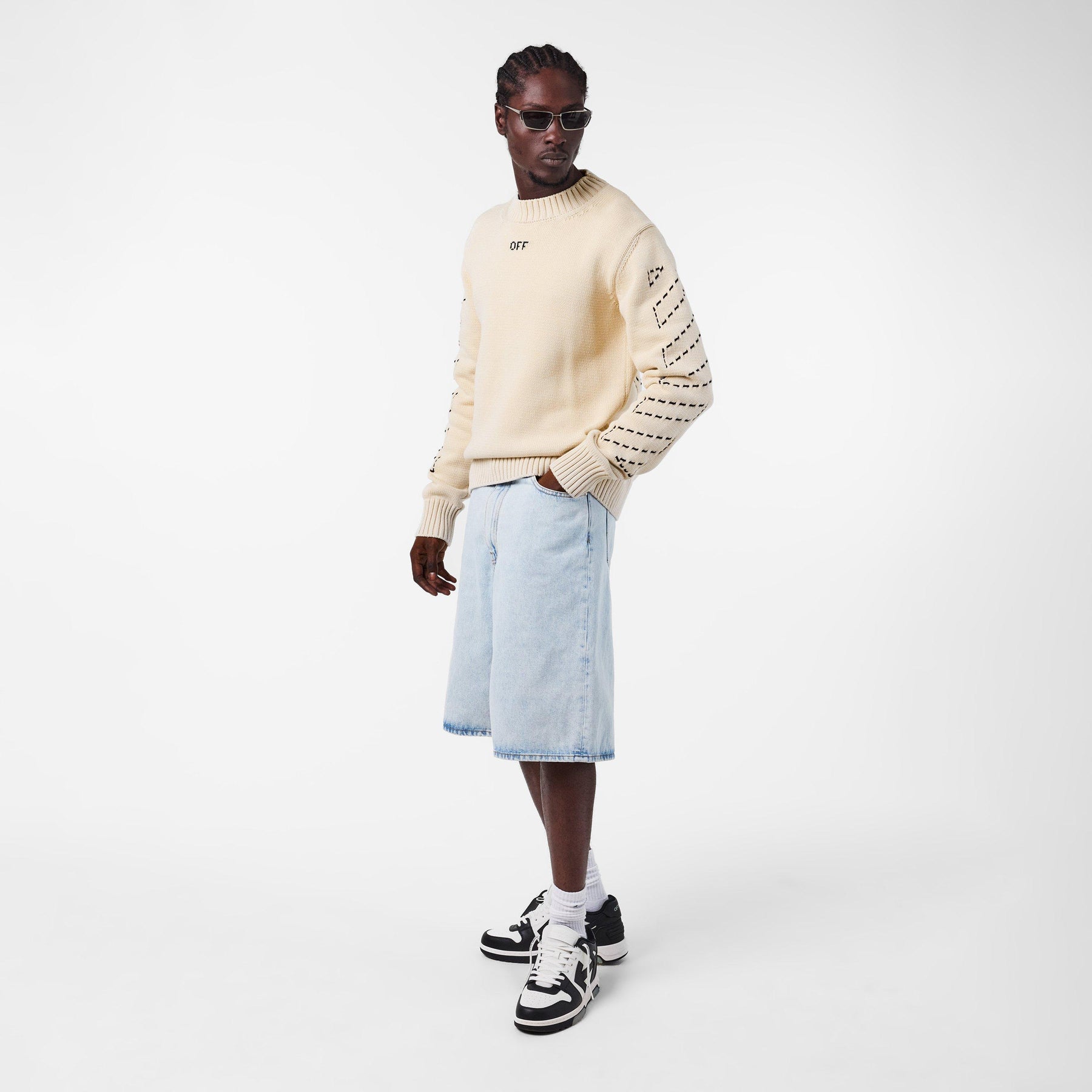 Stitch Arrows Diagonal Knit Jumper