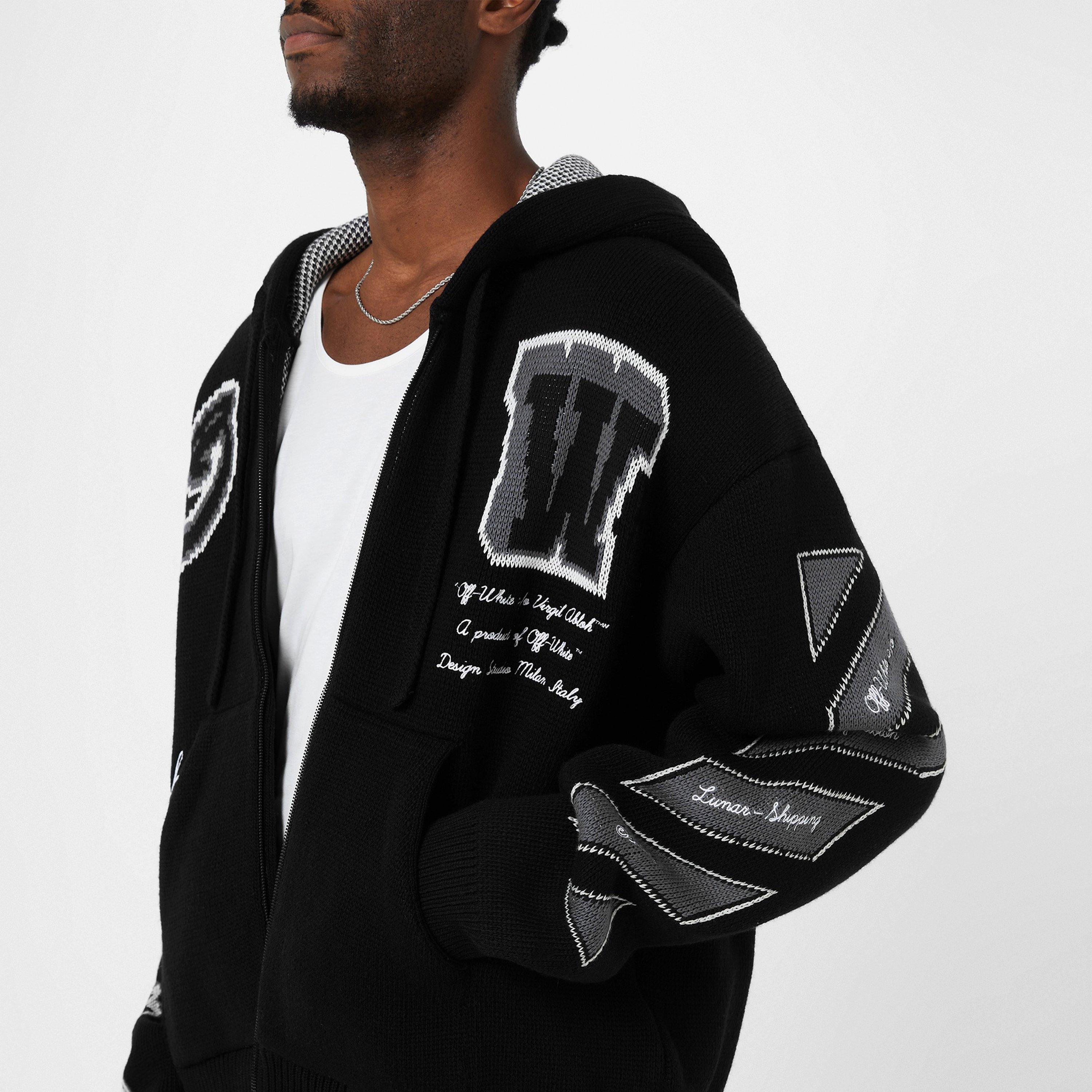 Men's Moon Varsity Knit Hoodie, Lettering