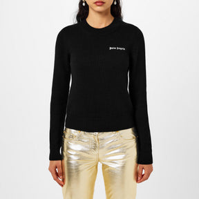 Logo Embroidered Cotton Jumper Womens