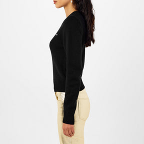 Logo Embroidered Cotton Jumper Womens