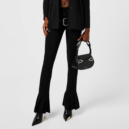 Double Waist Low Rise Flared Trousers