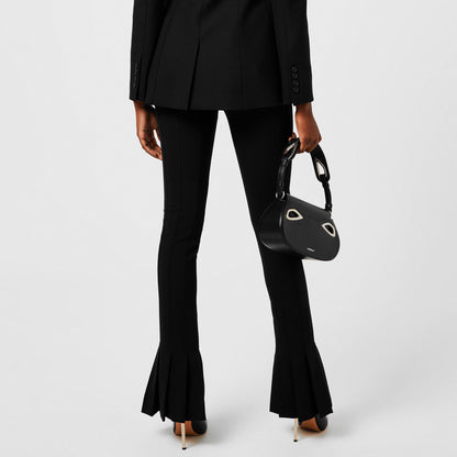 Double Waist Low Rise Flared Trousers