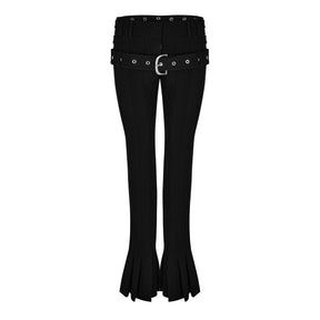 Women's Double Waist Bell Bottom Design Pants