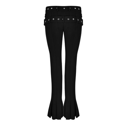 Double Waist Low Rise Flared Trousers