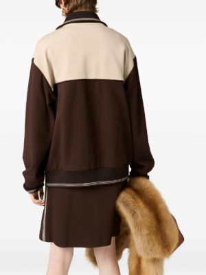 Miu Miu knitted-cuffs zip-front sweatshirt