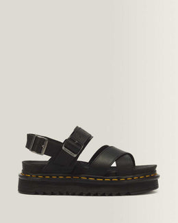 Voss II Athena Leather Strap Sandals — BLACK