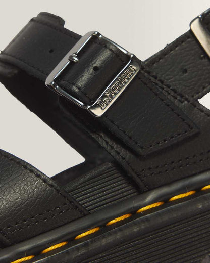 Voss II Athena Leather Strap Sandals — BLACK