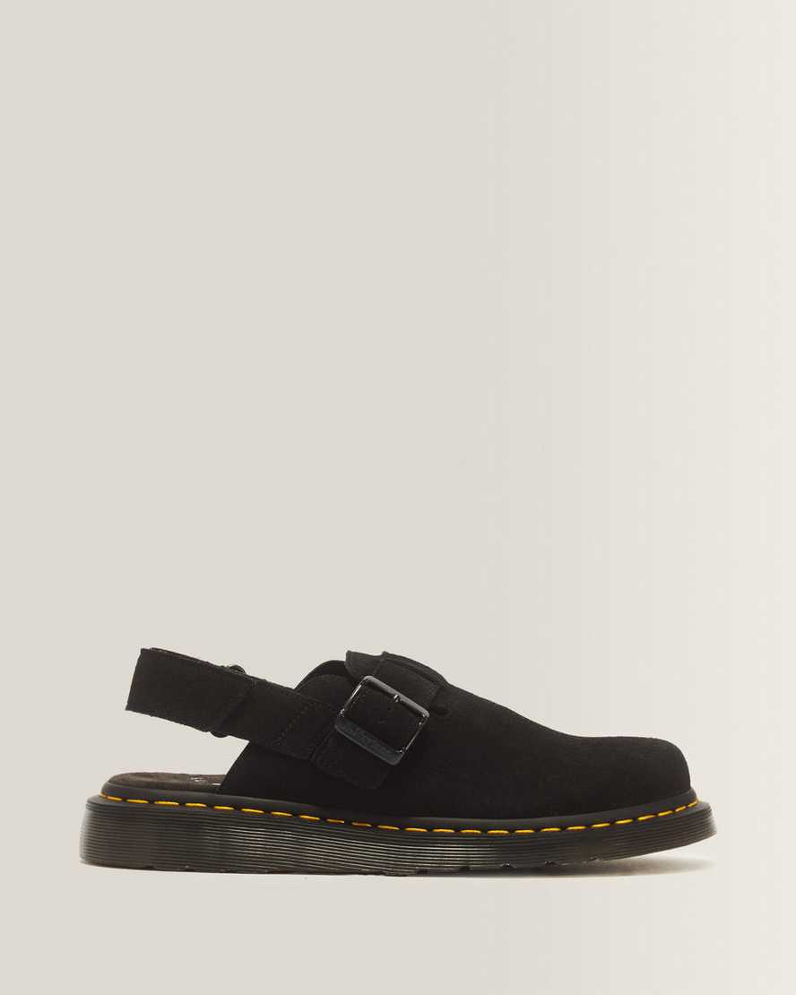Jorge II Suede Slingback Mules — Black