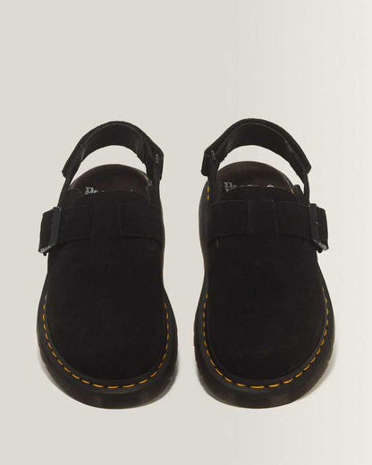 Jorge II Suede Slingback Mules — Black