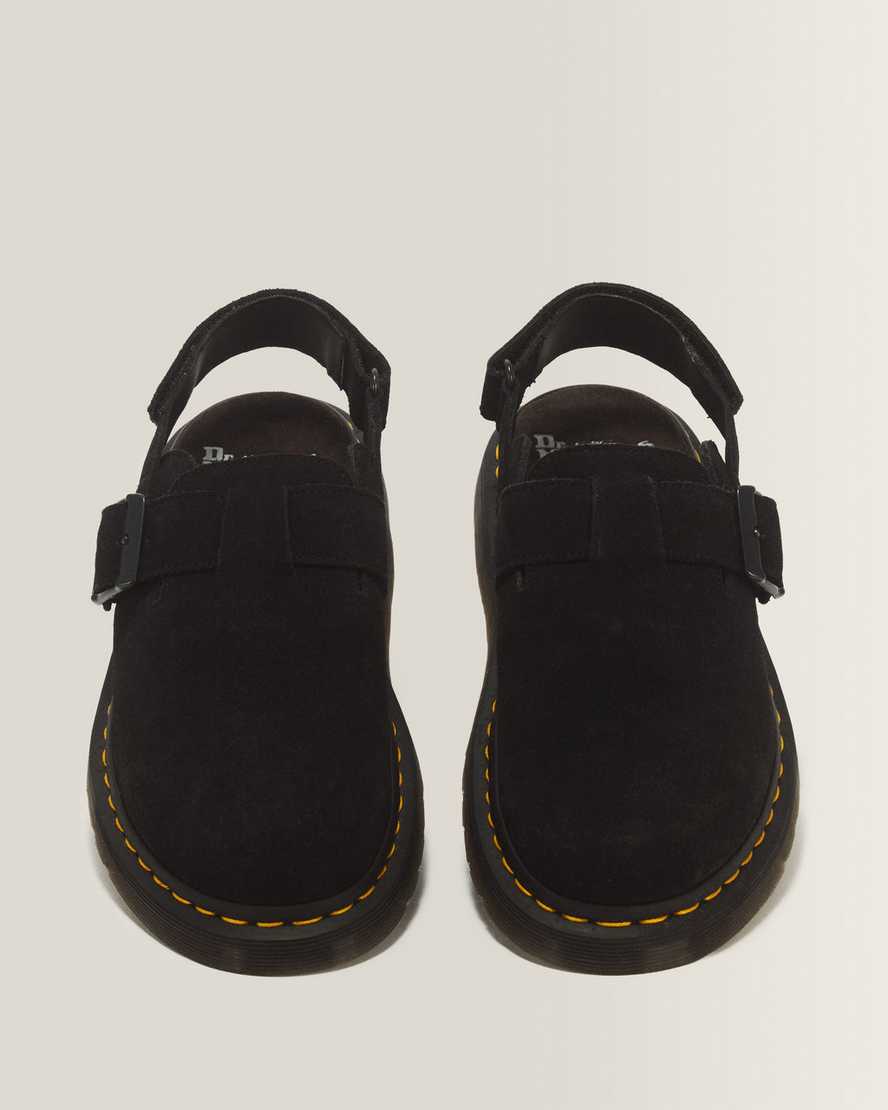 Jorge II Suede Slingback Mules — Black