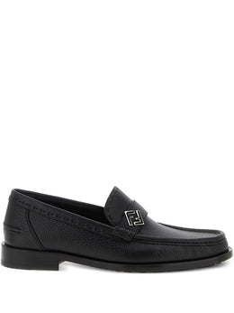 Fendi Leather Penny Loafers with FF Hardware – Black