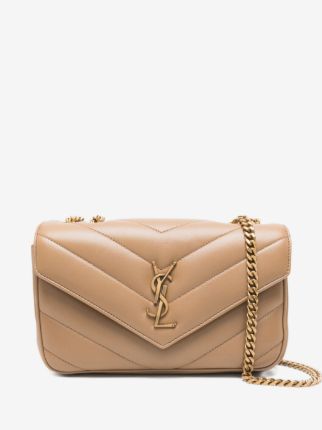 Saint Lauren Small Loulou chevron chain shoulder bag