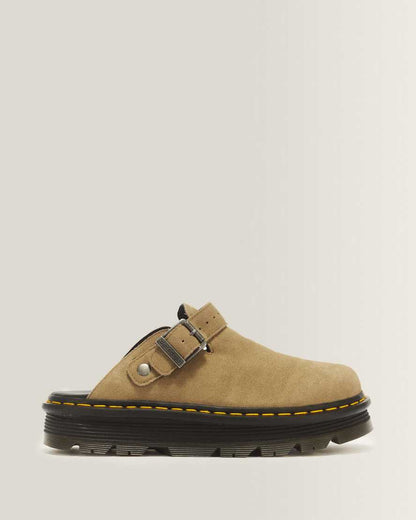Zebzag Suede Casual Slingback Platform Mules — Savannah Tan